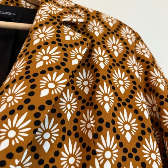Zara Double Breasted Aztec Geometric Printed Blazer Jacket Medium NWOT - Picture 9 of 16